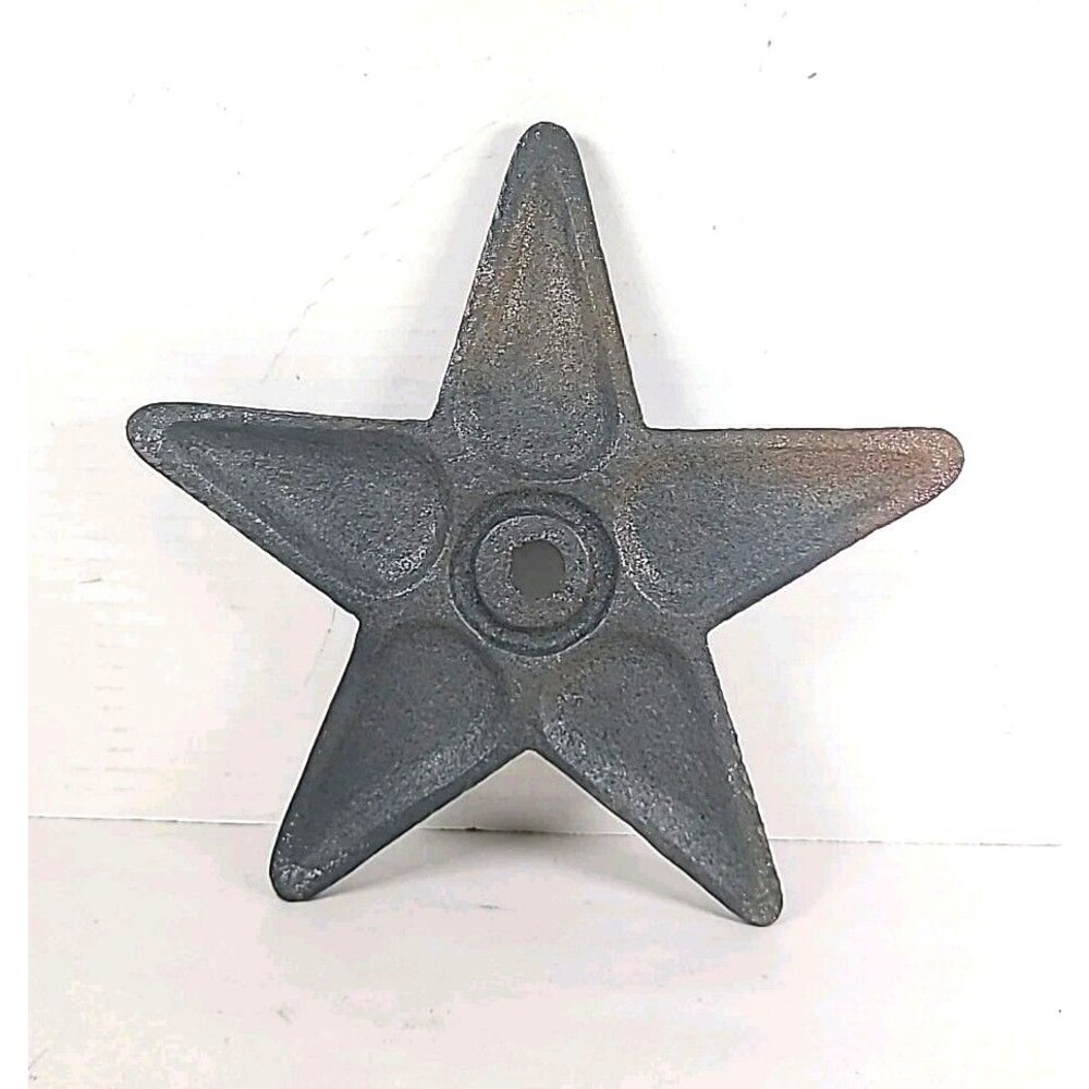 One Center Hole Star Cast Iron X-Large 8" wide candle holder - Picture 2 of 4
